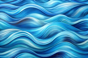 Wall Mural - dynamic digital abstract illustration of blue waves