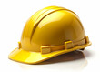 © Zohaib zahid  - A single yellow labor helmet with a glossy finish placed in the center of a clean white background, casting a subtle shadow