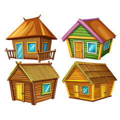 Colored cabins collection (9)