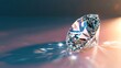 © RM Graphics - Round cut diamond on gradient background, sparkles, shadow, caustics rays