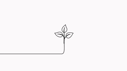 Canvas Print - Lightbulb with leaf continuous line drawing animation. Sprout with leaves inside lamp video. Animated hand drawn linear eco symbol.