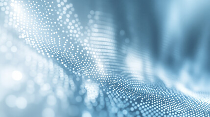 A background with a blurry, white and blue design that looks like dots. It has a modern, techy feel.