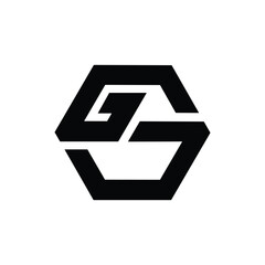 Letter Gg hexagon shape new modern typography logo