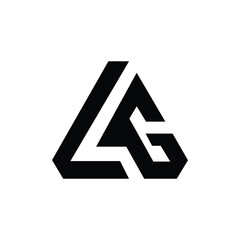 Letter Lg modern triangle shape unique typography logo idea