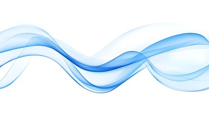 Abstract blue vector smoke shape on a white background, a simple and minimalistic design with elegant curves and lines