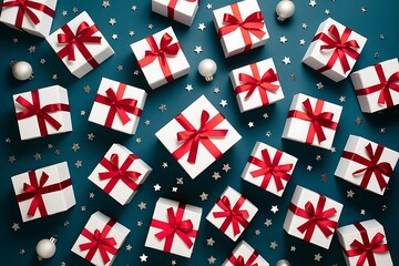 seamless christmas pattern with gifts