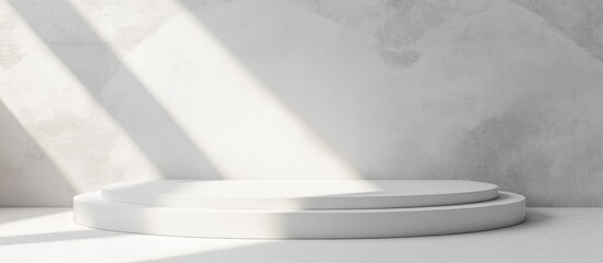 Aufkleber - Abstract white background texture design featuring an empty space platform for 3D podium product display