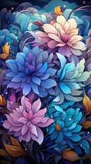 Poster - Colorful flowers in bloom