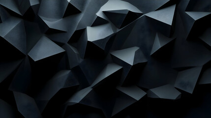 Wall Mural - Dark 3D abstract background with geometric depth