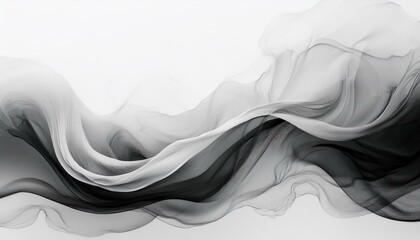 Sticker - A thick, bold wave of smoke with soft, detailed textures and a gradual fade, floating on a w