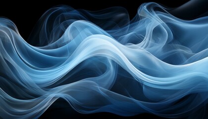 Canvas Print - Multiple smoke waves intertwining, forming a layered, sinuous pattern, isolated on a transparent 