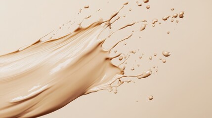 Sticker - Liquid Foundation Splash on Beige Background