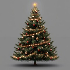 Canvas Print - A decorated Christmas tree with lights and ornaments, symbolizing festive celebrations.