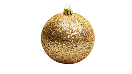 Poster - Glitter gold Christmas ball, isolated on white background