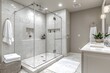 © Borasca - Luxurious modern bathroom with glass shower and marble accents
