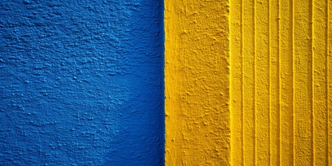 Poster - Abstract Texture Blue and Yellow Painted Wall, Abstract, Texture, Art