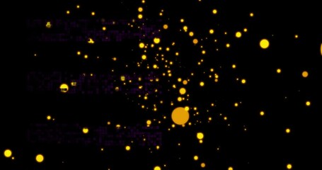 Poster - Animation of yellow spots on black background