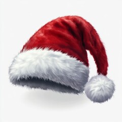 Sticker - A festive red Santa hat with white fur trim, symbolizing Christmas and holiday cheer.