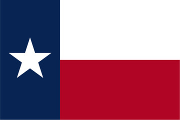 Wall Mural - Texas State State Flag vector illustration with actual colors palette for state