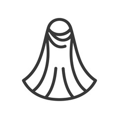 Sticker - Line drawing of a womans niqab head covering