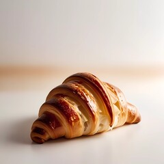 Wall Mural - croissant on a wooden table