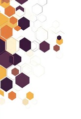 Wall Mural - Geometric background with hexagons in varying shades of orange and brown on a white background