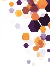 Wall Mural - Abstract geometric background with colorful hexagons in hues of orange and purple creating a modern design