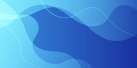 Wall Mural - Blue abstract gradient background. Fluid shapes composition. Vector illustration