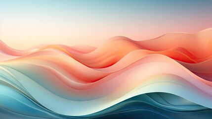 Wall Mural - Abstract waves in pink and blue