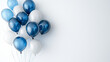 © Роман Варнава - A cluster of vibrant blue balloons floating gracefully against a clean white background