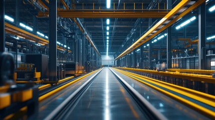 Poster - Industrial Factory Conveyor Belt System