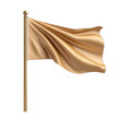 © BoOm - A sleek, elegant golden flag waving gracefully, symbolizing victory and celebration in a stylish manner. transparent background
