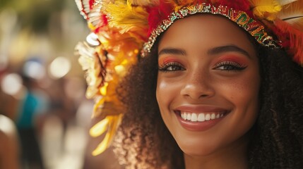 Wall Mural - Portrait of beautiful woman smiling at camera