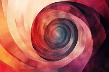 Fototapete - This image features a dynamic swirling abstract pattern with vibrant warm tones of red, orange, and pink, creating an intense and captivating visual effect.