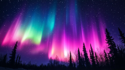 Wall Mural - The Aurora Borealis lights up in the Night Sky