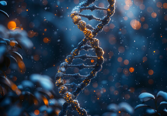 DNA helix. gene science helix cell genetic medical biotechnology