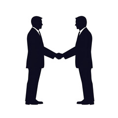 Two business professionals engaged in a handshake, symbolizing agreement and partnership in a corporate setting. transparent background