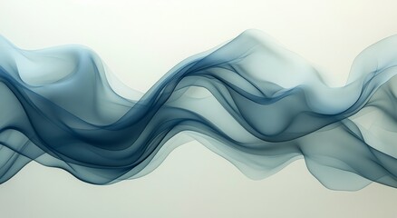 Canvas Print - Gentle blue waves of fabric flow gracefully across a soft, neutral background