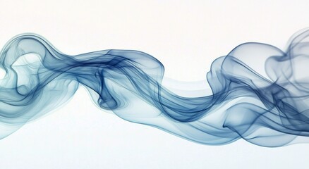 Wall Mural - Ethereal blue smoke swirls gracefully against a light background in a modern abstract display