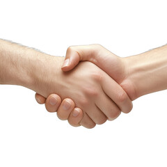 A close-up of two hands shaking, symbolizing agreement, partnership, and collaboration in a professional setting. transparent background