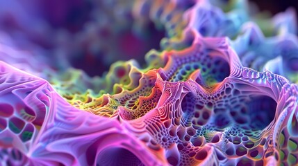 Wall Mural - colorful abstract fractal design showcasing intricate patterns and textures with a focus on vibrant 