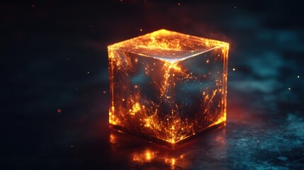 Poster - Glowing Cube