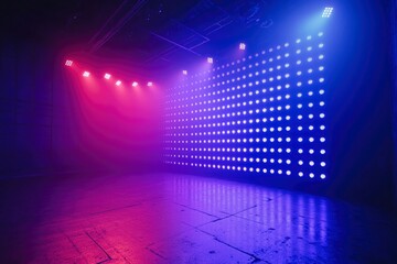 Sticker - Illuminated Stage with Pink and Blue Spotlights and a Grid of Lights