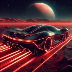 Wall Mural - Galactic Speed in Lunar Glow