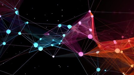 Abstract network of glowing lights