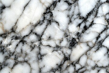 Sticker - Close-up of White and Black Veined Marble Texture