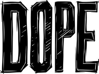 Wall Mural - Bold Graffiti Style Text: DOPE in Black Ink