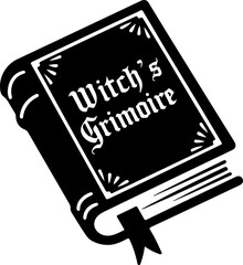 Witch's Grimoire Illustration with Mystical Elements