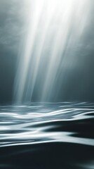 Abstract nature background with sunlight rays over water surface