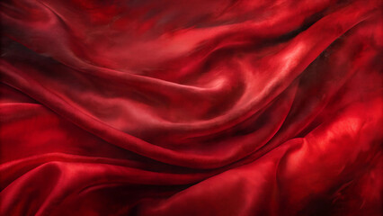 Soft crimson fabric draping elegantly in a luxurious texture design